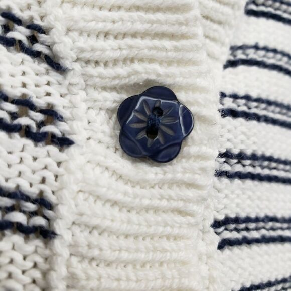 Springfield navy and white striped cardigan - Picture 5 of 8